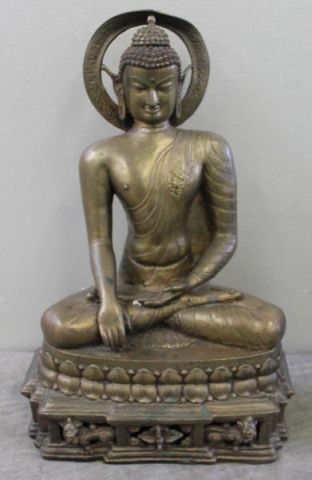 Gilt Metal Seated Buddha.From a