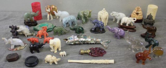 Vintage Miniature Elephant and Ivory