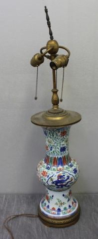 Chinese Porcelain Vase as a Lamp Depicting 15ef8a