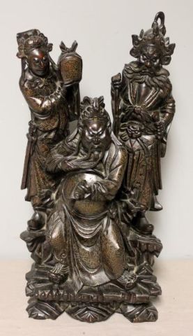 Asian Carved Figural Group with
