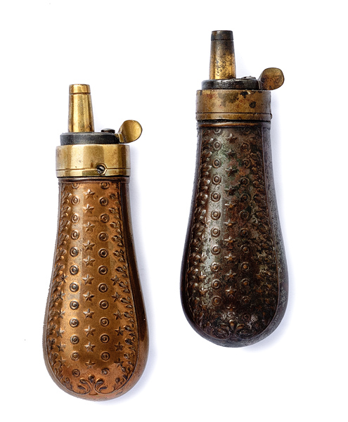 Star and Circle Pattern Powder Flasks