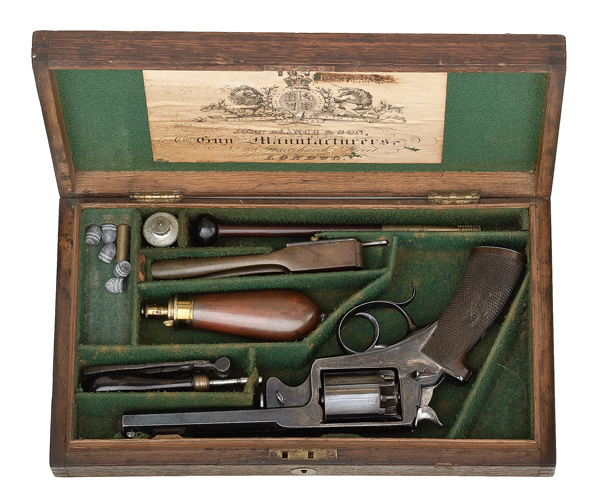 Cased Adams Patent Percussion Revolver 15f196