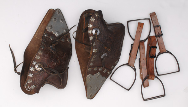 Lot of Western Leather Goods Leather covered 15f37a