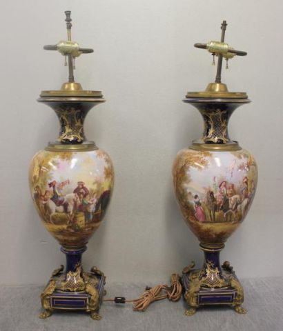 Pair of Large Bronze Mounted Sevres  15f5cb