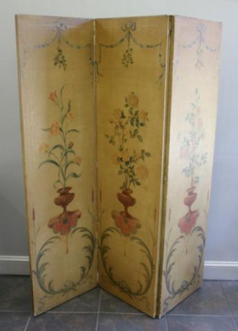 Vintage Hand Painted Tri Fold Dressing 15f5da