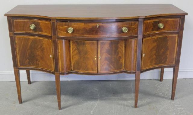 Antique Bowfront Mahogany Sideboard With 15f5e4