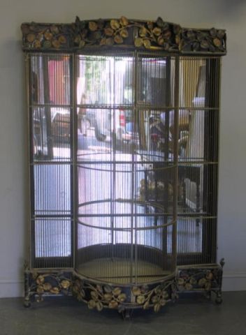 Large Brass and Iron Birdcage Form