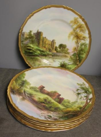 6 Royal Worcester Scenic Castle