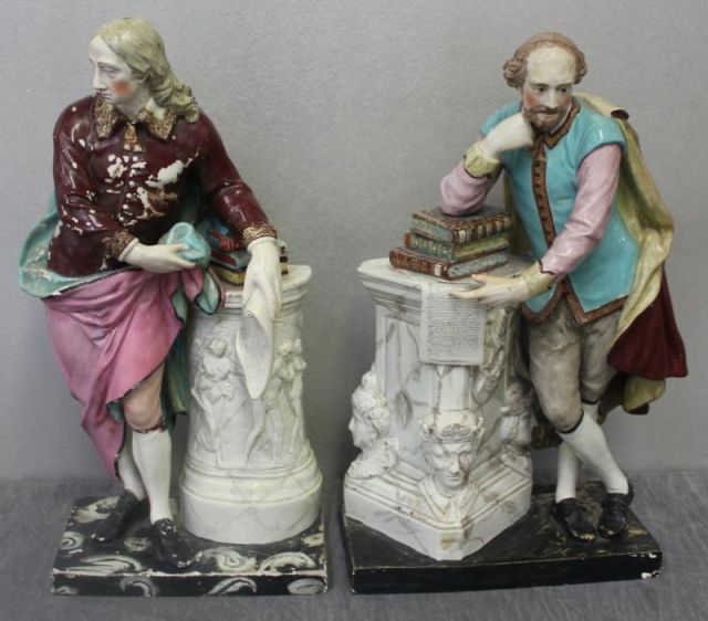 Pair of Large Antique Staffordshire 15f617