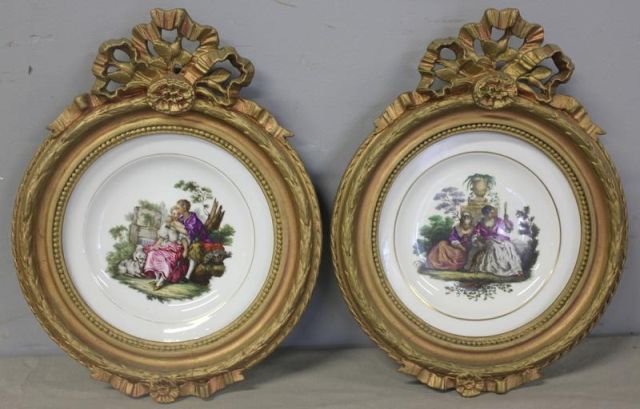 Pair of Framed Meissen Plates One 15f624
