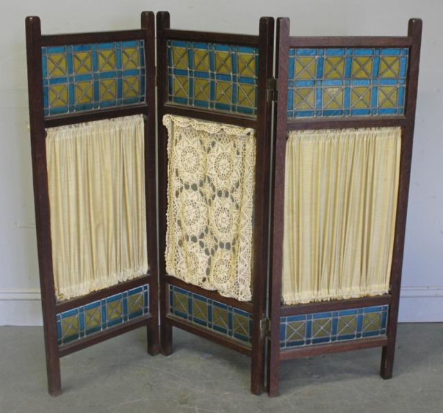 Arts and Crafts Oak Folding Screen With 15f61c