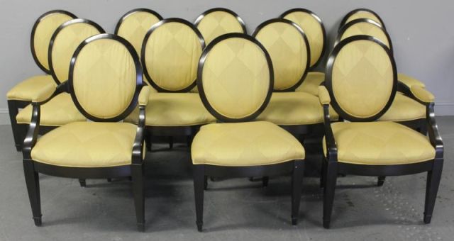 12 DONGHIA Upholstered Dining Chairs.Includes