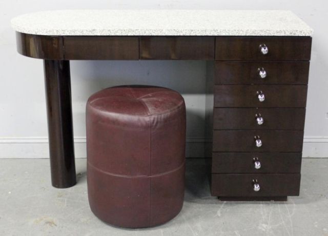 Stone Top Vanity With Leather Stool From 15f638