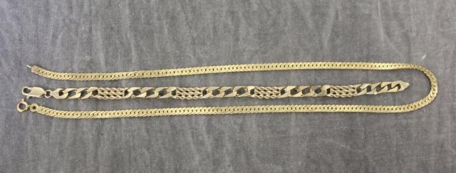 14 Kt Gold Chain Necklace and Bracelet Men s 15f651