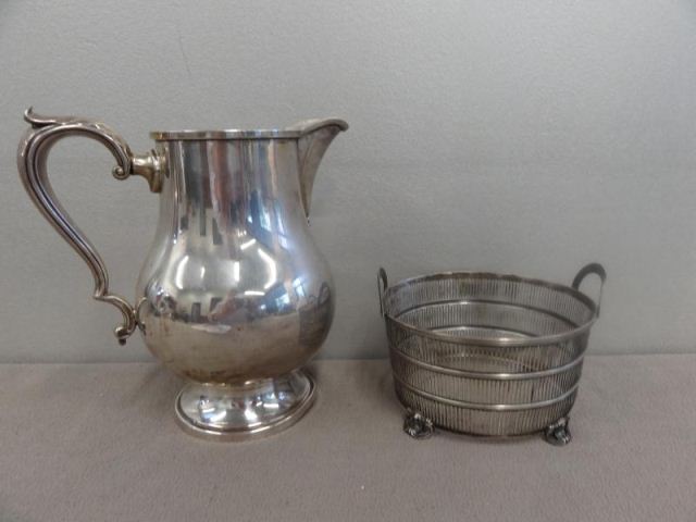 STERLING. Water Pitcher & a Reticulated