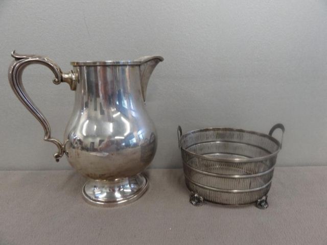 STERLING Water Pitcher a Reticulated 15f65b