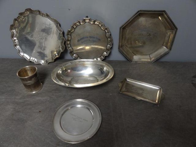 STERLING. 7 Assorted Presentation Pieces.All