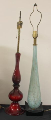 2 Midcentury Glass Lamps.Includes one