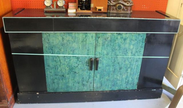 Faux Decorated Art Deco Bar.From