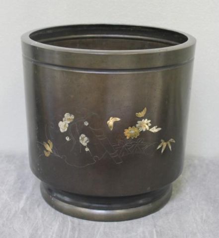 Japanese Mixed Metal Urn Patinated 15f6d7