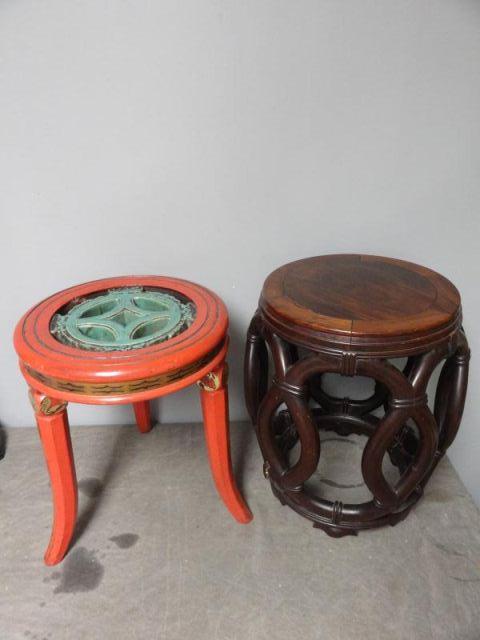 2 Asian Stands 1Hardwood 1 Lacquered 15f6de
