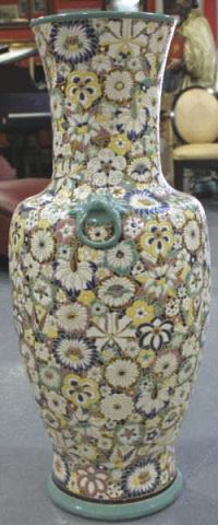 Large Asian Style Floral Vase.With celadon