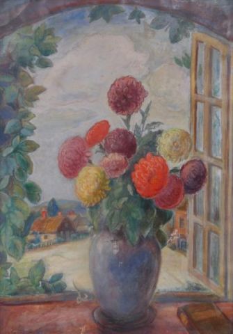 GUSSOW Bernard. Oil on Canvas Floral