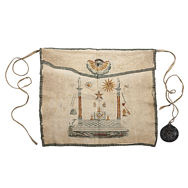 Masonic Apron on Deerskin American 15f83a