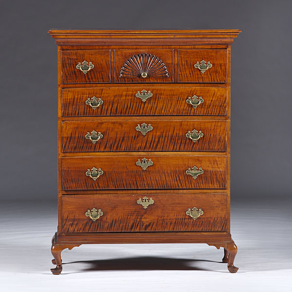 Curly Maple Chest of Drawers American