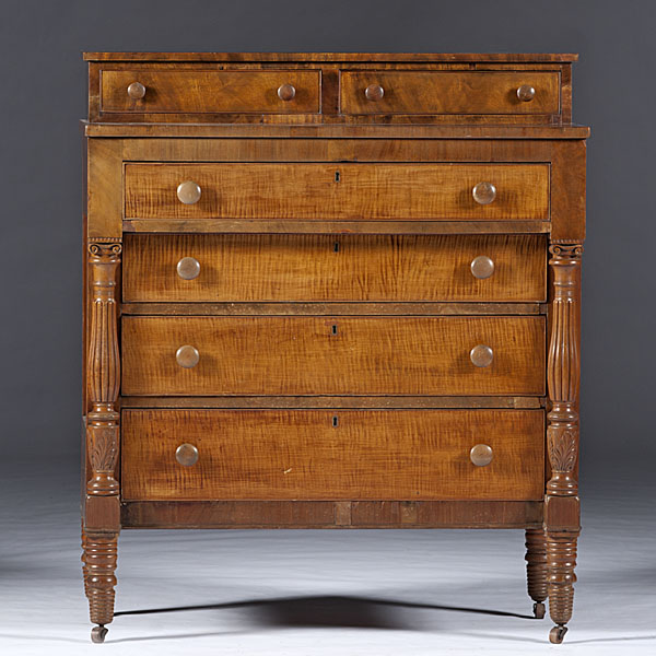 Late Classical Figured Maple Chest 15f842