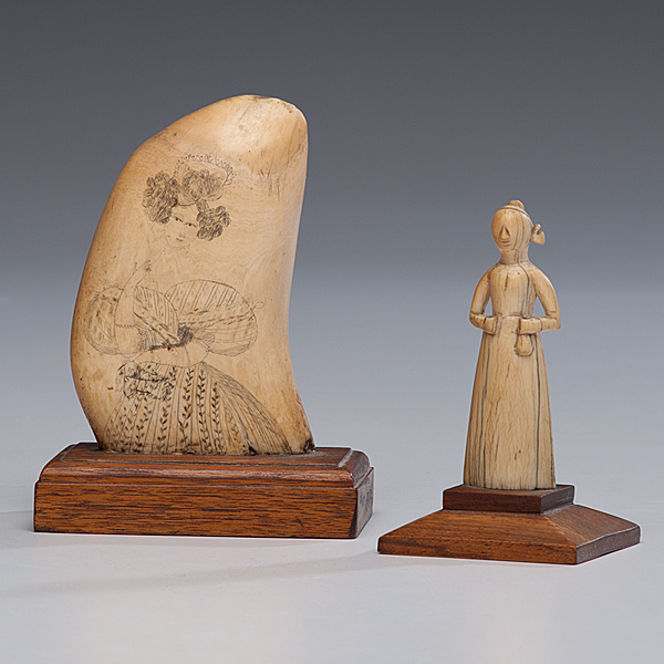 Scrimshaw Whale's Tooth and Woman