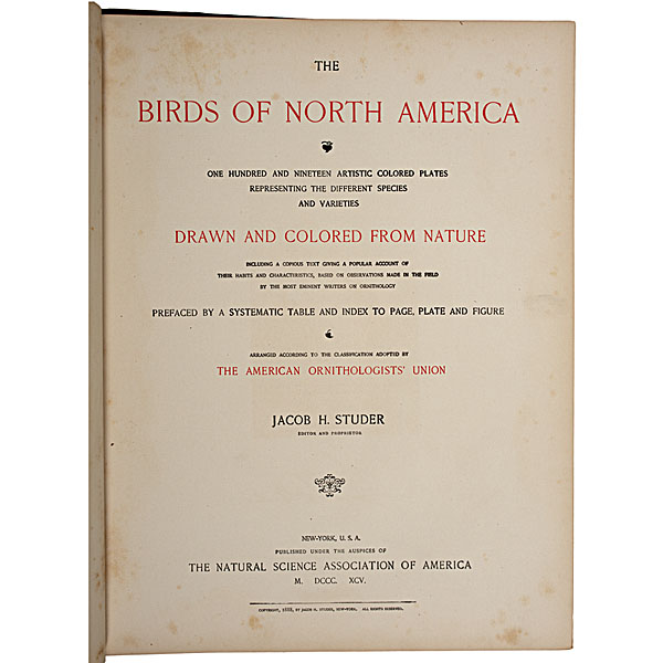 Studer's Birds of North America