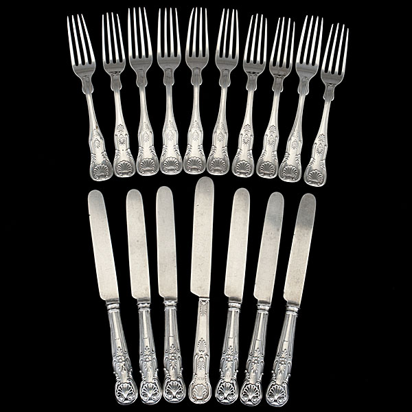 Kings Pattern Sterling Fruit Forks