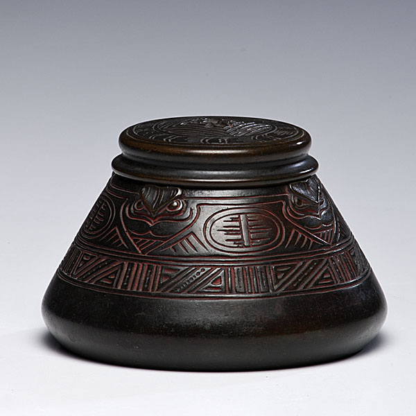 Tiffany Studios American Indian Inkwell