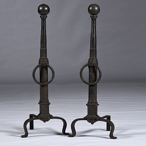 Arts & Crafts Andirons English ca 1880s