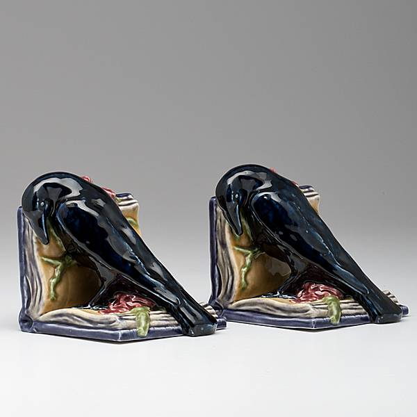 Rookwood Polychrome Rook Bookends 15f8c5