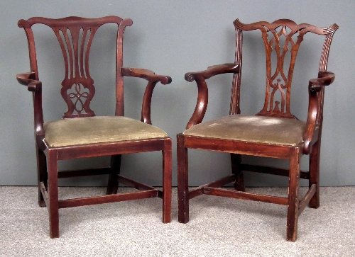 Two George III mahogany armchairs