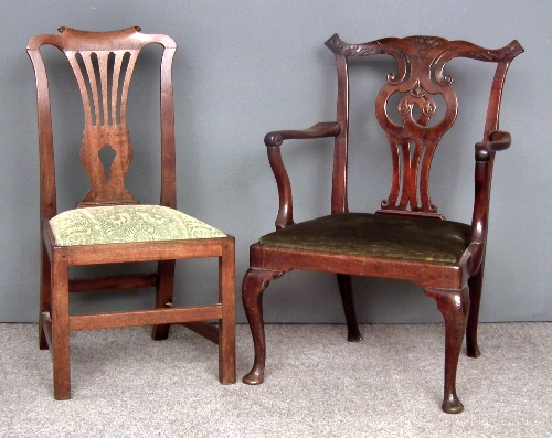 A George III mahogany armchair with