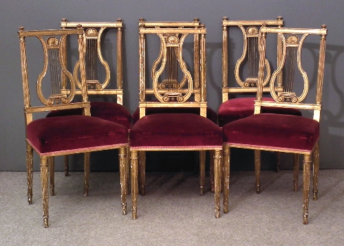 A set of six Victorian giltwood occasional