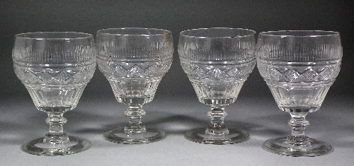 Four early 19th Century glass rummers