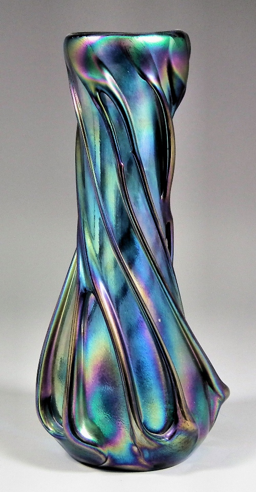 A Glasform modern iridescent glass vase