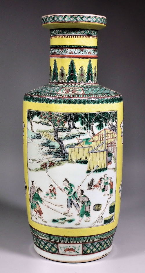 A Chinese porcelain vase decorated in