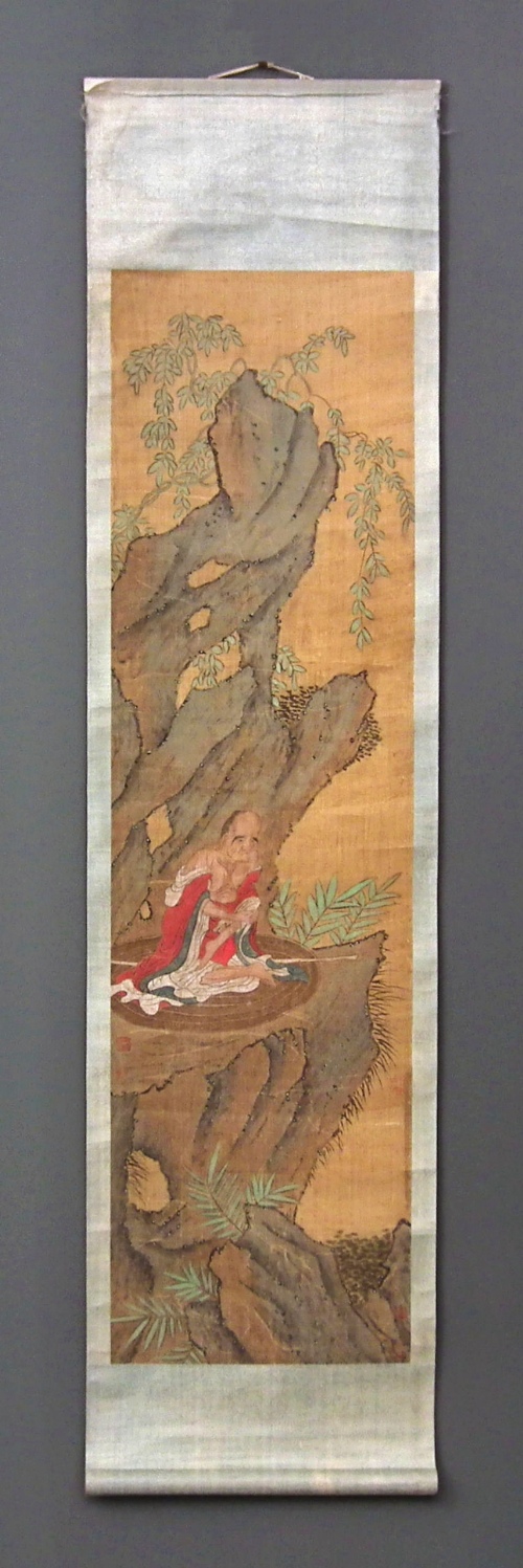 A Chinese scroll painting on silk
