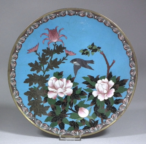 A Japanese cloisonne circular charger
