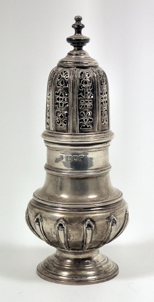 A George V silver sugar castor of 18th