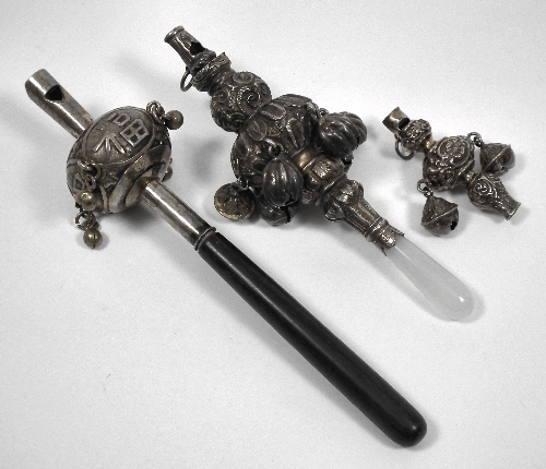 A Victorian silver baby's rattle