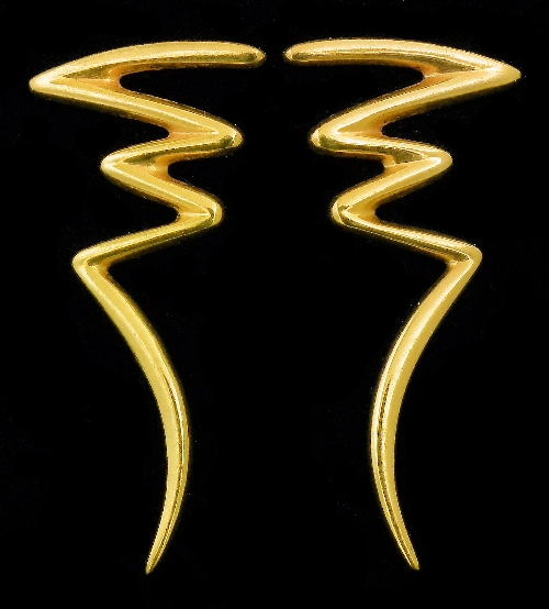 A pair of modern 18ct gold lightning