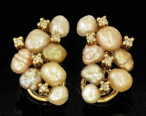 A pair of modern 18ct gold mounted