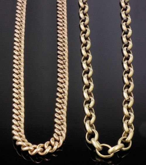 A 9ct rose gold graduated chain 15d407