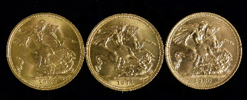 Three Elizabeth II Sovereigns - 1958